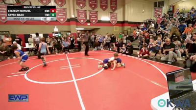 46 lbs Round Of 16 - Stetson Manuel, Newkirk Takedown Club vs Kaysn Bash, Team Tulsa Wrestling Club