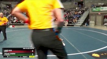 127 Championship Bracket 3rd Place Match - Jake Kos, Simley vs Tegan Sherk, St. Francis