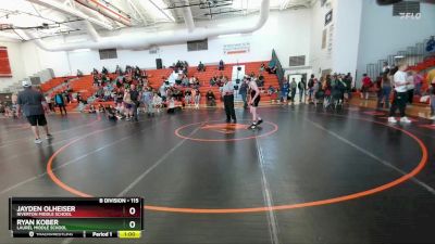 115 lbs 3rd Place Match - Ryan Kober, Laurel Middle School vs Jayden Olheiser, Riverton Middle School