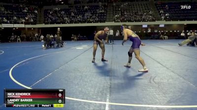 184 lbs Cons. Round 2 - Landry Barker, Loras vs Nick Kendrick, Huntingdon