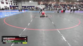 133 lbs Cons. Round 4 - Blake Woolsey, Providence (Mont.) vs Justin Rodriguez, Hastings (Neb.)