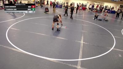 14U - 120 lbs Champ. Round 2 - Liam Horner, New Ulm Rolling Thunder Wrestling Club vs Carson Kim, Minnetonka - Wichern Garage Crew