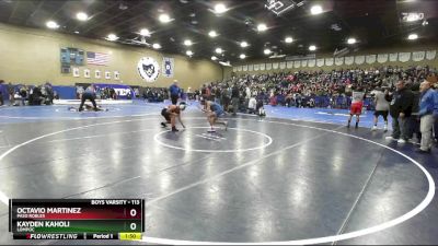 113 lbs Champ. Round 1 - Kayden Kaholi, Lompoc vs Octavio Martinez, Paso Robles