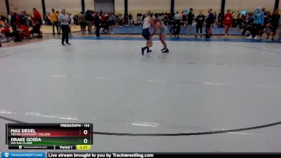 133 lbs Cons. Round 3 - Max Siegel, Triton Community College vs Drake Gosda, UW-Eau Claire