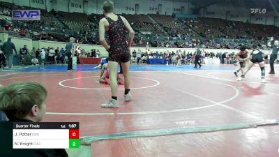 118 lbs Quarterfinal - Jaden Potter, Clinton, Ok vs Noah Balboa Knight, Chickasha Wrestling