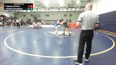 155 lbs Cons. Round 3 - Gwenna Mitchell, Temescal Canyon vs Hassina Mohammad, Irvine