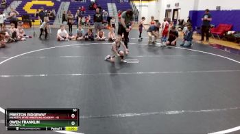 50 lbs Round 2 (6 Team) - Preston Ridgeway, Palmetto State Wrestling Academy vs Owen Franklin, Grizzlies