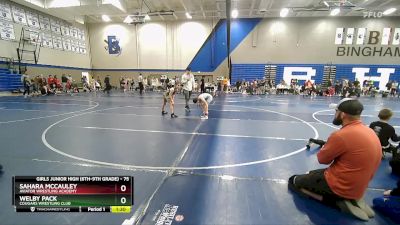 75 lbs Quarterfinal - Sahara McCauley, AVIATOR WRESTLING ACADEMY vs Welby Pack, Cougars Wrestling Club