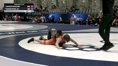57 kg Champ. Rd Of 16 - Jaxson Boucher, Michigan Premier WC vs Justin Wildy, Jr., HeadHunters Wrestling Club
