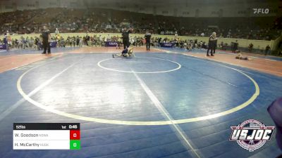 52 lbs Quarterfinal - Wyatt Goodson, NORTH DESOTO WRESTLING ACADEMY vs Hayes McCarthy, Husky Wrestling Club