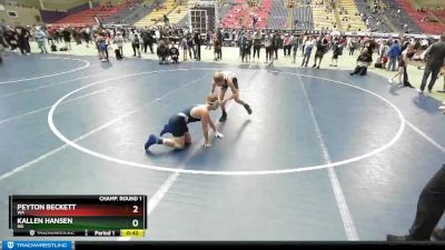 98 lbs Champ. Round 1 - Peyton Beckett, WA vs Kallen Hansen, ND