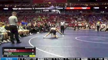 160 lbs Quarterfinal - Aiden Riggins, 1-Waverly-Shell Rock vs Kaia Fox, 8-Johnston