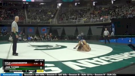 157 lbs Semifinal - Kyle Langenderfer, Illinois vs Jake Tucker, Michigan State