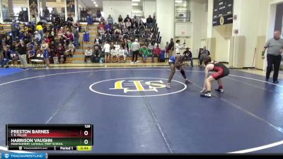 128 lbs Cons. Round 2 - Harrison Vaughn, Montgomery Catholic Prep School vs Preston Barnes, T. R. Miller