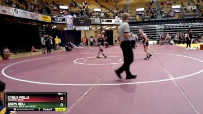 141 lbs Quarterfinal - Drew Bell, Fort Hays State University vs Cyrus Wells, Chadron State