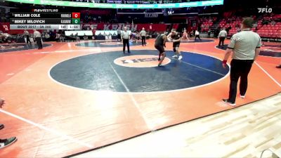 3A 285 lbs Quarterfinal - William Cole, Round Lake vs Mikey Milovich, Elk Grove Village (E.G.)