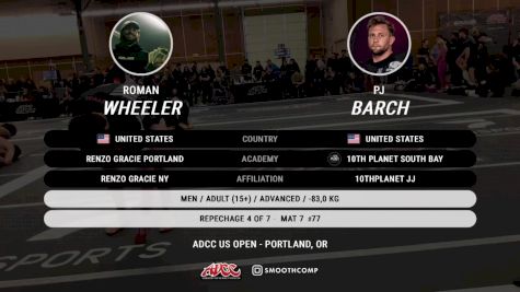 PJ Barch vs Roman Wheeler 2026 ADCC Portland Open