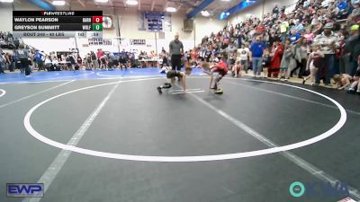 40 lbs Final - Waylon Pearson, Barnsdall Youth Wrestling vs Greyson Summitt, Wolfpak Wrestling