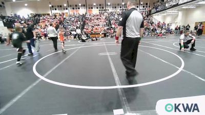 70 lbs Consi Of 8 #2 - Zachariah Felts, Fort Gibson Youth Wrestling vs Karson Woods, Morris Wrestling Association