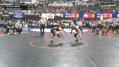 A - 150 lbs Cons. Round 3 - Michael Rummel, Frenchtown vs Tristen DeShazer, Libby / Troy