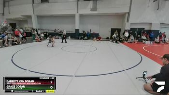 42 lbs Cons. Round 3 - Barrett Van Doran, West Texas Grapplers Wrestling Club vs Grace Cogar, Spartan Mat Club