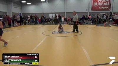 62 lbs Cons. Round 6 - Patrick O`Neill, Virginia Patriots Wrestling vs Johny Suldbayar, Nova WC