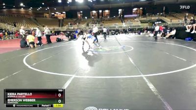 100 lbs Quarterfinal - Kiera Partello, Barron G Collier vs Emerson Webber, Hernando