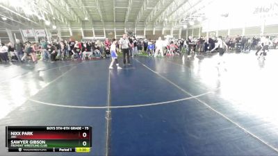 75 lbs Champ. Round 1 - Sawyer Gibson, Fremont Wrestling Club vs Nixx Park, JWC