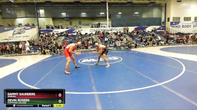 184 lbs Cons. Round 3 - Sammy Saunders, Wabash vs Devin Rogers, Carthage College