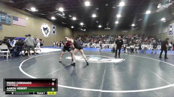 157 lbs Cons. Round 3 - Pedro Coronado, Paso Robles vs Aaron Hebert, Peninsula