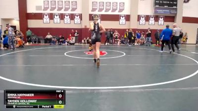 99-108 lbs Semifinal - Emma Haymaker, Western WC vs Tayden Holloway, Franklin Central WC