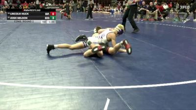 1A-106 lbs Cons. Round 2 - Lincoln Huck, Nashua-Plainfield vs Josh Nelson, Nodaway Valley