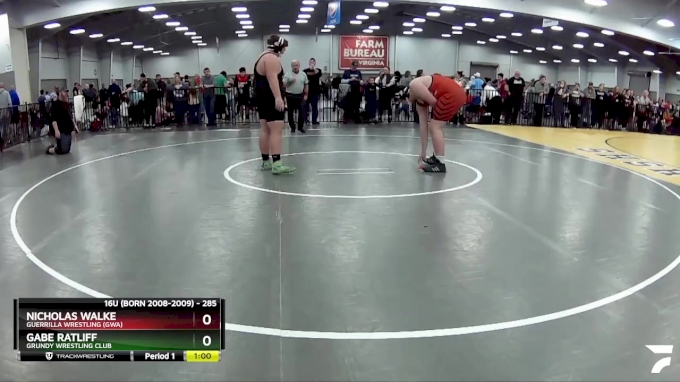 285 lbs Cons. Semi - Nicholas Walke, Guerrilla Wrestling (GWA) vs Gabe ...
