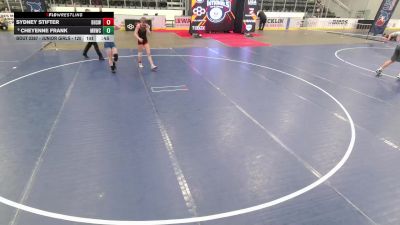 Junior Girls - 120 lbs Cons. Semis - Cheyenne Frank, Michigan Revolution Wrestling Club vs Sydney Stifter, Belton High School Wrestling