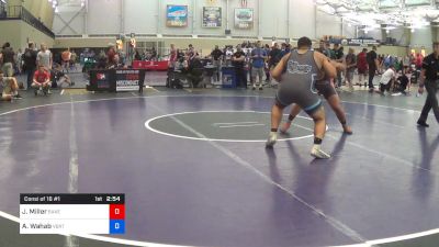 125 kg Consi Of 16 #1 - Jake Miller, Baker University vs Ali Wahab, Virginia Beach Regional Training Center