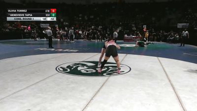 Girls 145 lbs Cons. Round 1 - Olivia Torrez, Atrisco Heritage vs Genevieve Tapia, Volcano Vista