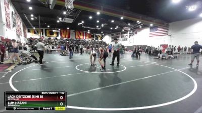 150 lbs Champ. Round 1 - Lum Hasani, Birmingham vs Jack Deitzche (Simi B), Simi Valley