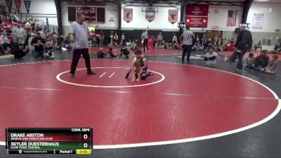 Cons. Semi - Skyler Duesterhaus, Camp Point Central vs Drake Abston, Keokuk Kids Wrestling Club