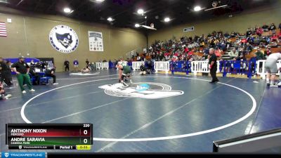 220 lbs Cons. Semi - Anthony Nixon, Mercerd vs Andre Saravia, Canoga Park