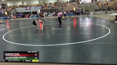 73 lbs Cons. Round 2 - Scarlett Page, Spartan Wrestling Club vs Hayden Piper Griffith, Swamp Fox Wrestling