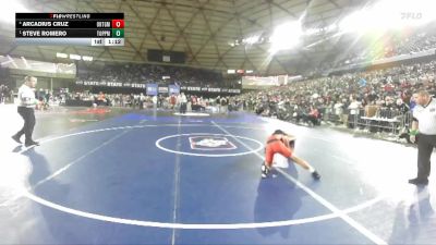 Boys 2A 113 lbs Semifinal - Steve Romero, Toppenish vs Arcadius Cruz, Orting