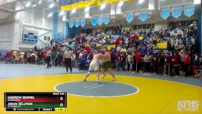 285 lbs Quarterfinal - Aidan Zellman, St Marks H S vs Andrew Semmel, Salesianum