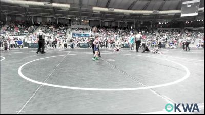 43 lbs Consi Of 32 #2 - Hutch Akins, Beggs Youth Wrestling Program vs Walker Williams, Team Tulsa Wrestling Club