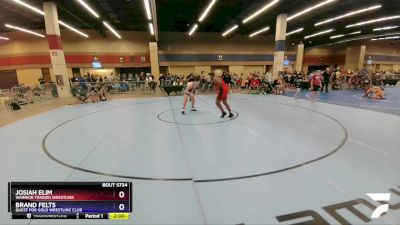 220 lbs Quarterfinal - Josiah Elim, Warrior Trained Wrestling vs Brand Felts, Quest For Gold Wrestling Club