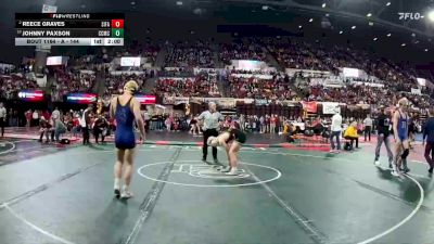 A - 144 lbs Quarterfinal - Johnny Paxson, Custer Co. (Miles City) vs Reece Graves, Sidney / Fairview