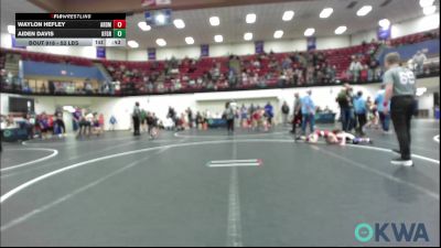 52 lbs Consi Of 16 #2 - Waylon Hefley, ARDMORE TAKEDOWN CLUB vs Aiden Davis, Kingfisher YellowJackets