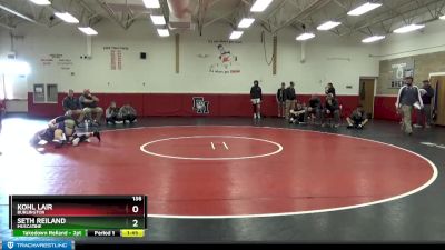 138 lbs Cons. Round 1 - Seth Reiland, Muscatine vs Kohl Lair, Burlington