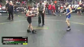 67 lbs Round 2 (4 Team) - Colton Everett, Dundee Blue vs Finnigan Cliff, Belding Black Knights