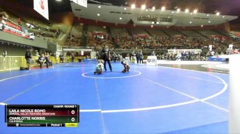 62 lbs Champ. Round 1 - Laila Nicole Romo, Imperial Valley Panthers Wrestling vs Charlotte Norris, California