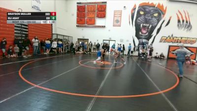 120-122 lbs Round 1 - Eli Asay, Cody Middle School vs Brayson Muller, Sheridan Junior High School